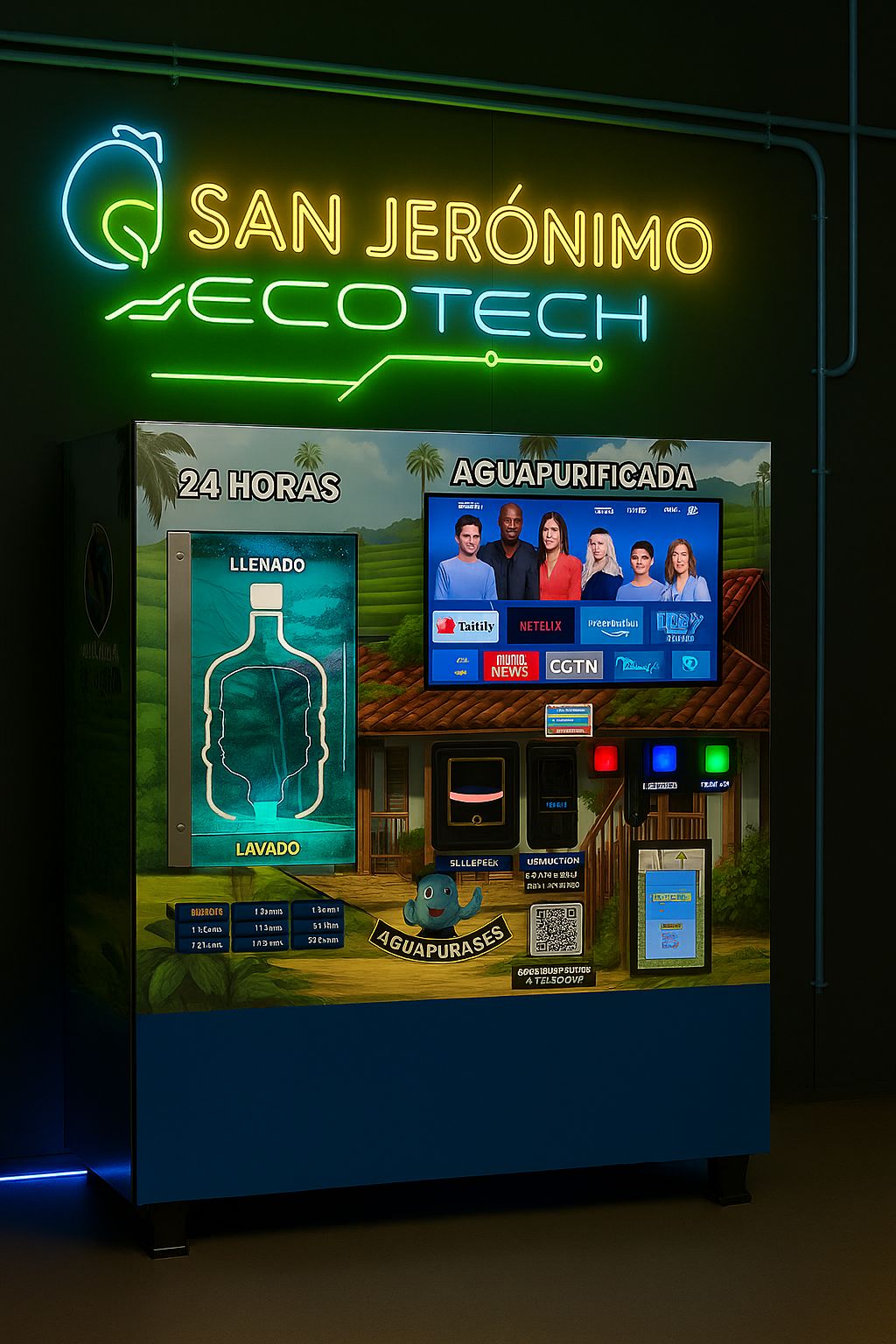 Cajero de Agua Empotrable - Máquina vending de agua purificada San Jerónimo Ecotech